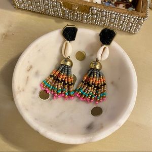 BaubleBar Tassel Shell Earrings